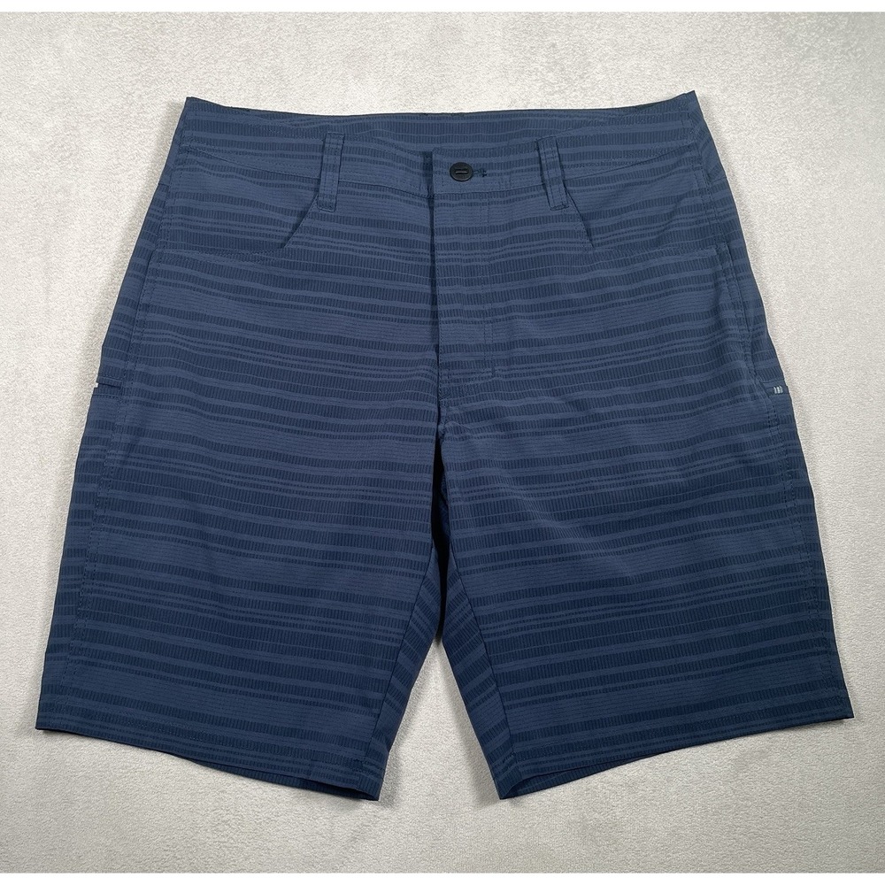 KUHL Mens Ambush Shorts Size 34 Blue Striped Lightweight Hiking Outdoor Cargo